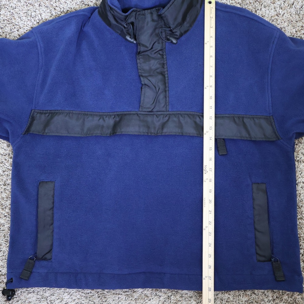 Tommy Hilfiger Vintage Fleece Pullover Anorak 1/2 Zip Mock Neck XL Navy Blue - Picture 15 of 16